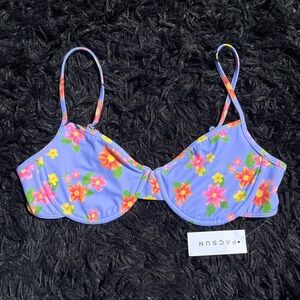 Floral underwire bikini top